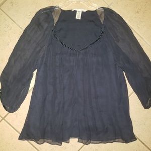 Diane von Furstenberg Fenobe Navy Top